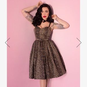 SWEETHEART SWING DRESS IN WILD LEOPARD PRINT - VIXEN BY MICHELINE PITT